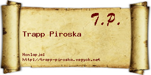 Trapp Piroska névjegykártya